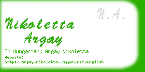 nikoletta argay business card